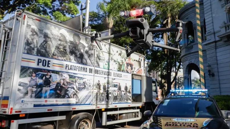 Drones da PM farão reconhecimento de suspeitos durante o Carnaval de BH